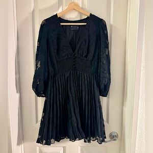 Pleated Mini Dress
